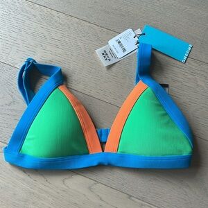 FP Movement by Free People Blue and Green Bikini Top